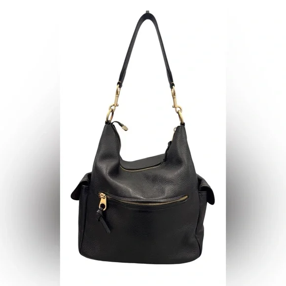 Coach Pennie Black Leather Shoulder Crossbody Gold Hardware 6152 Purse EUC - Picture 3 of 13